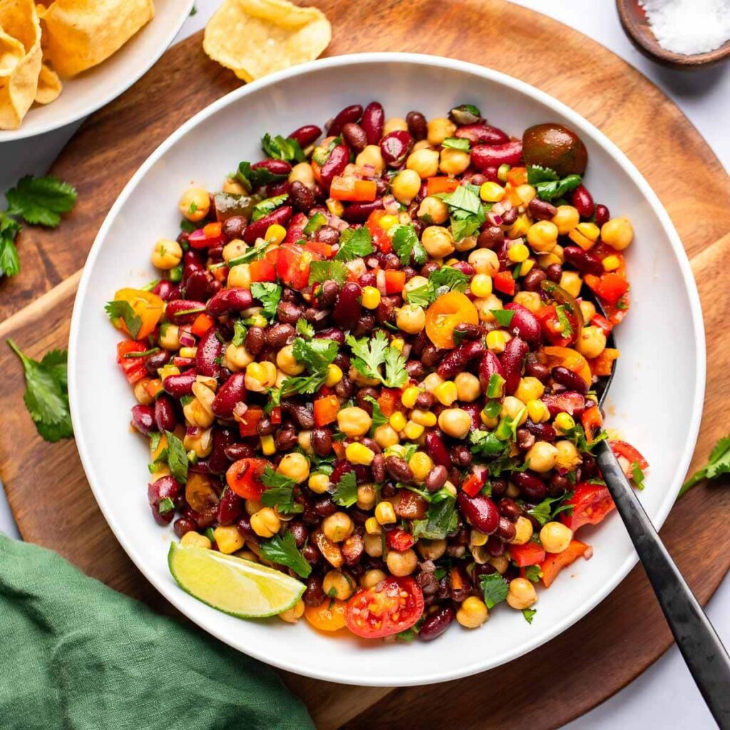 Colorful Crunchy Bean Salad Delight