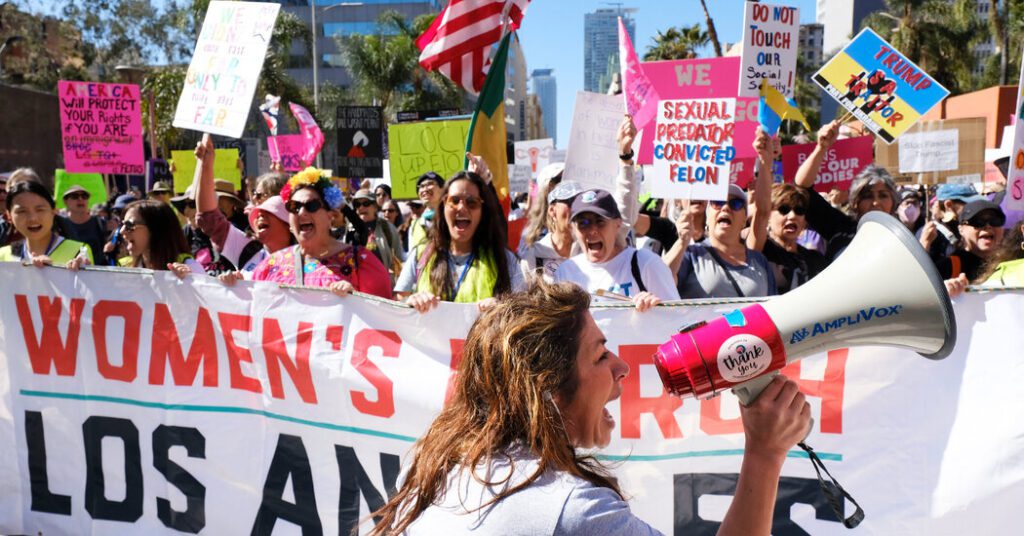 Women unite to protest trump on international women’s day