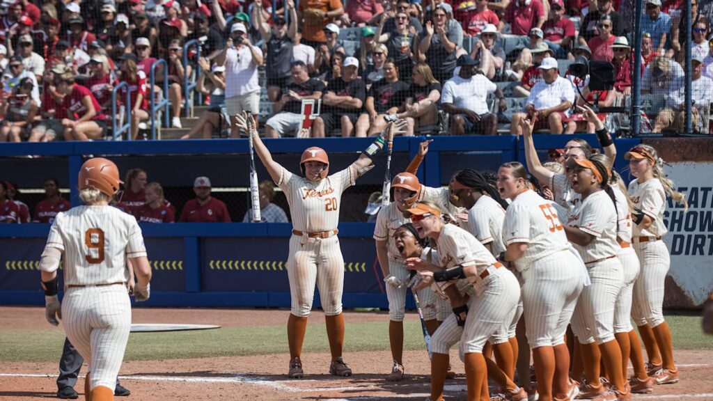 Texas longhorns softball in the women's college world series semifinals:
