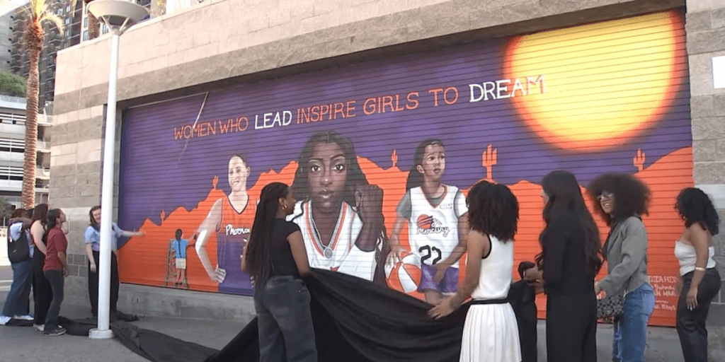Empowering women in sports: new mural unveiled at phx arena