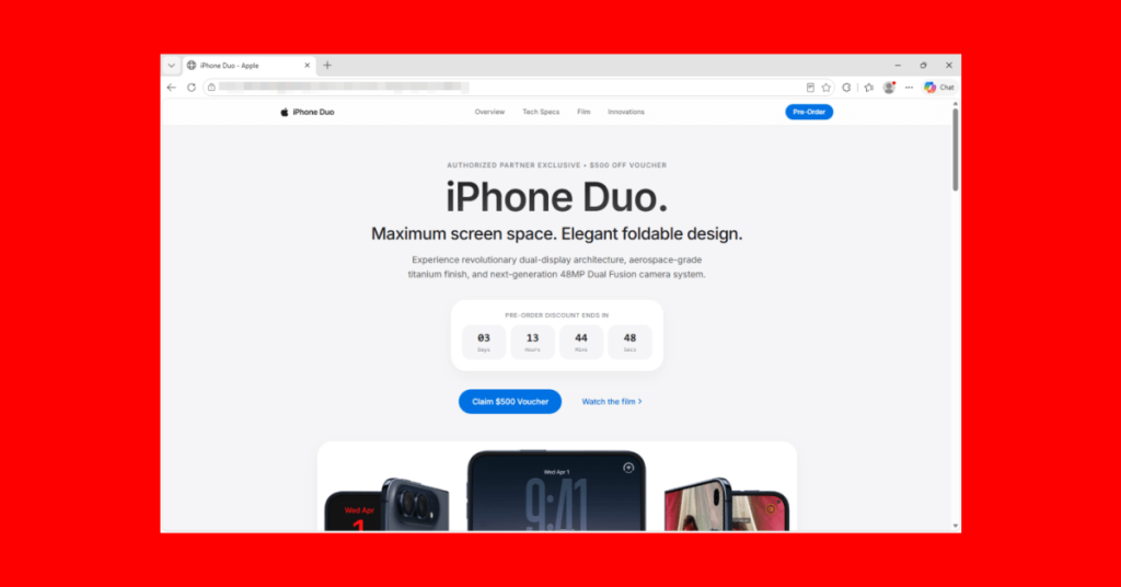 Fake iPhone Duo preorder page can steal crypto wallet data
